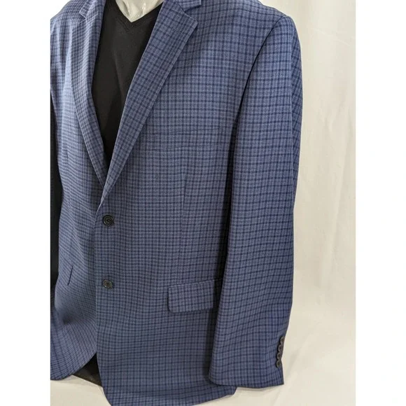 Pronto‎ Uomo PlatinumBlazer Sport Coat Two Button Wool Suit Jacket 48R Wool